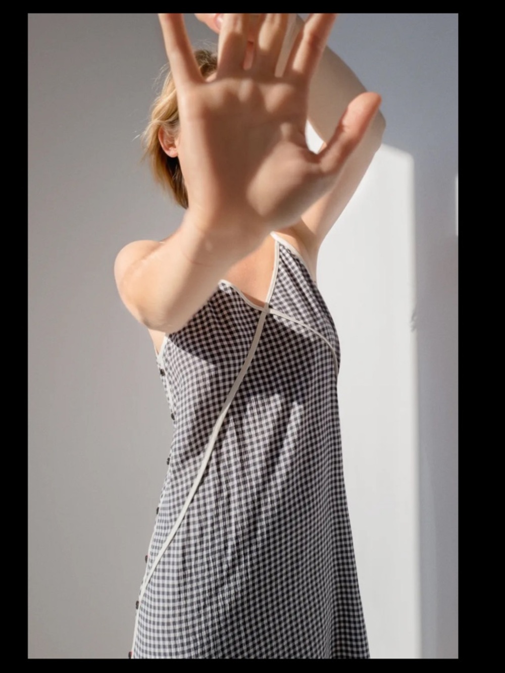 rag & bone Black and White Gingham Slip Dress sz M
